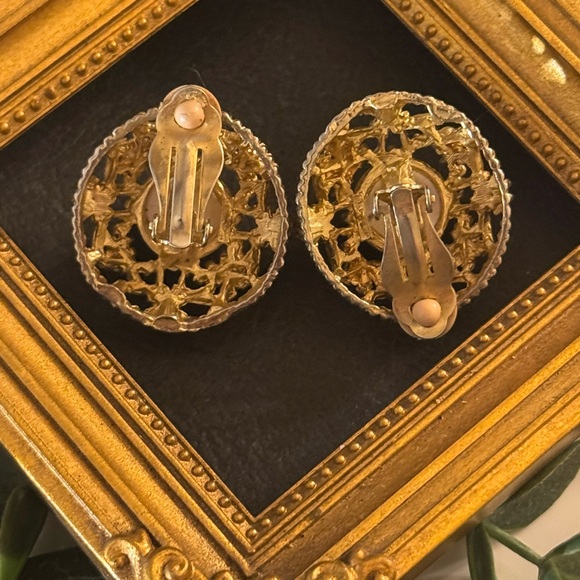 VTG Selro Selini Victorian Revival Filligree Pearl Earrings - Picture 7 of 15